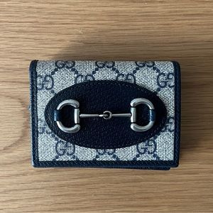 Gucci Horsebit Card Case Wallet in Blue